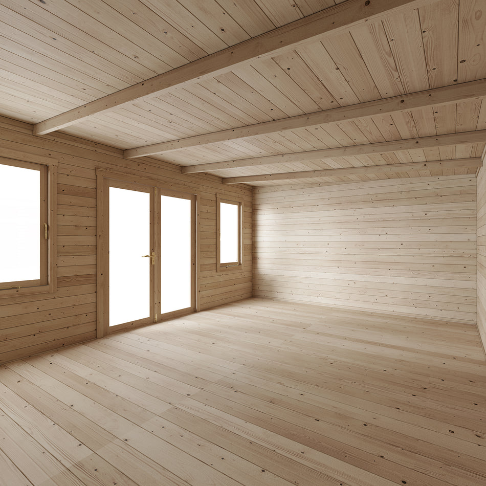 Store More Ashley Pent Log Cabin Garden Room - Pressure Treated - 5.0m x 4.0m