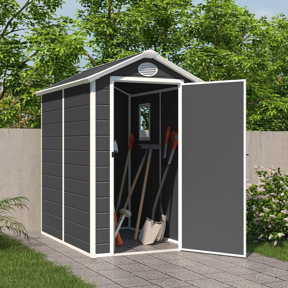 Jasmine 4x6ft Plastic Apex Shed with Foundation Kit