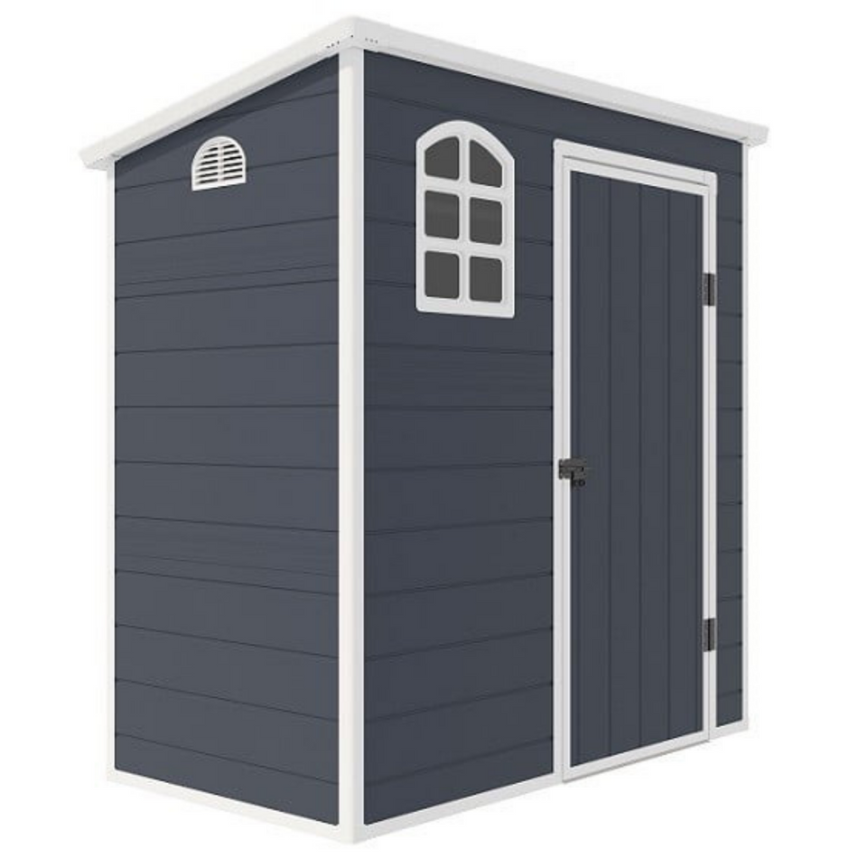 Jasmine 6x3 Plastic Pent Small Garden Shed with Foundation Kit