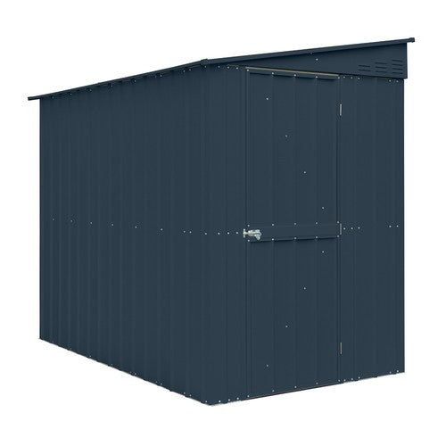 Globel 5x8ft Lean-To Metal Garden Shed - Anthracite Grey