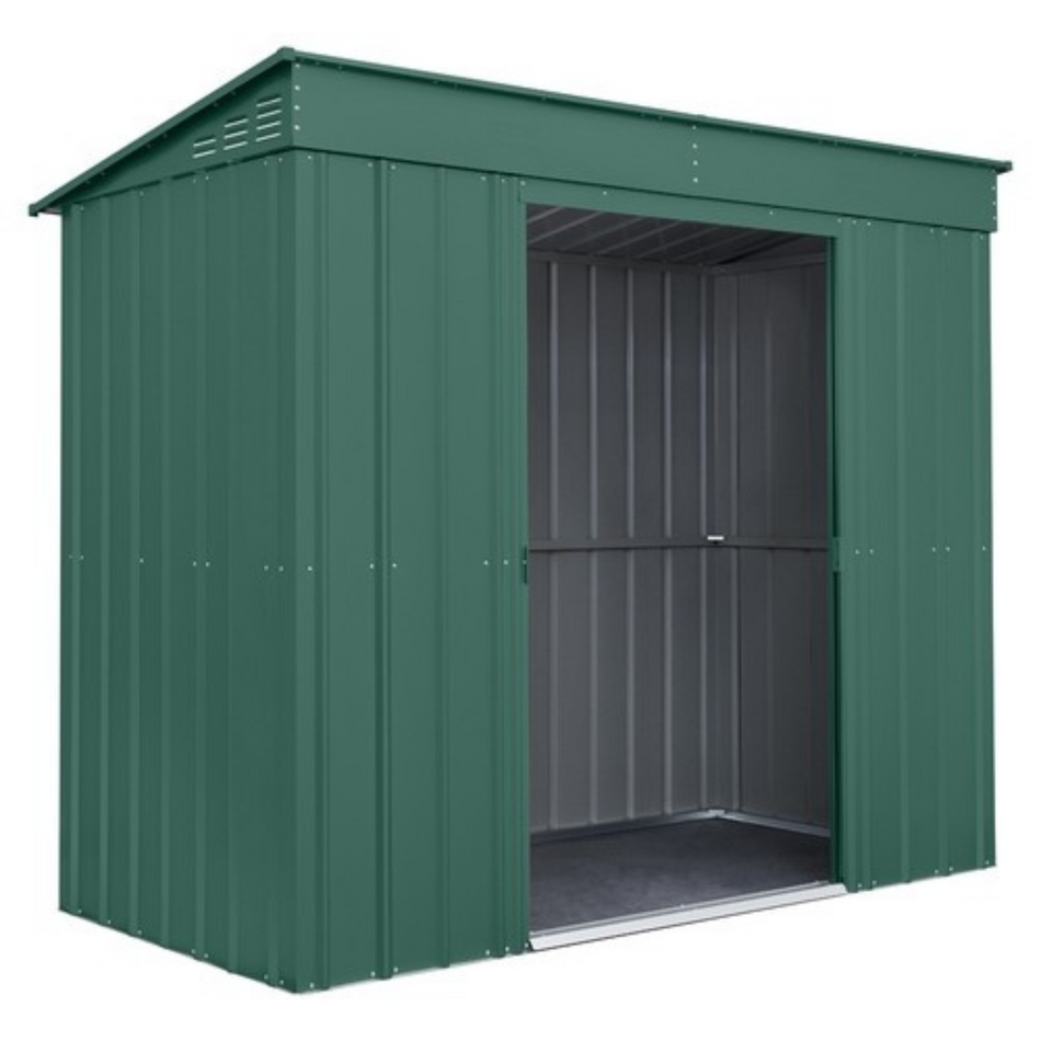 Globel 8x4ft Pent Metal Garden Shed - Green
