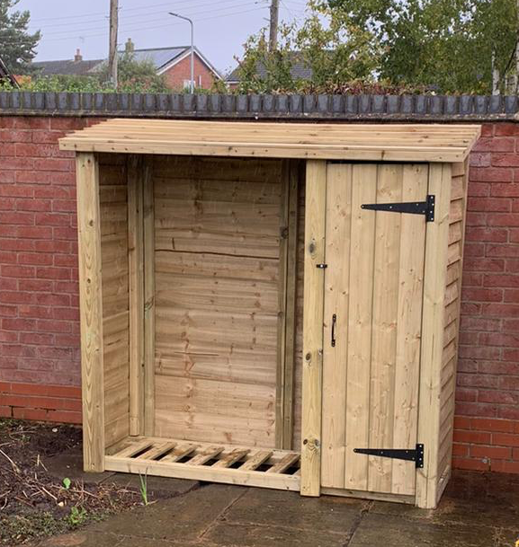 Heavy Duty Wooden 6ft x 6ft Log Store With Tool Shed - Churnet Valley
