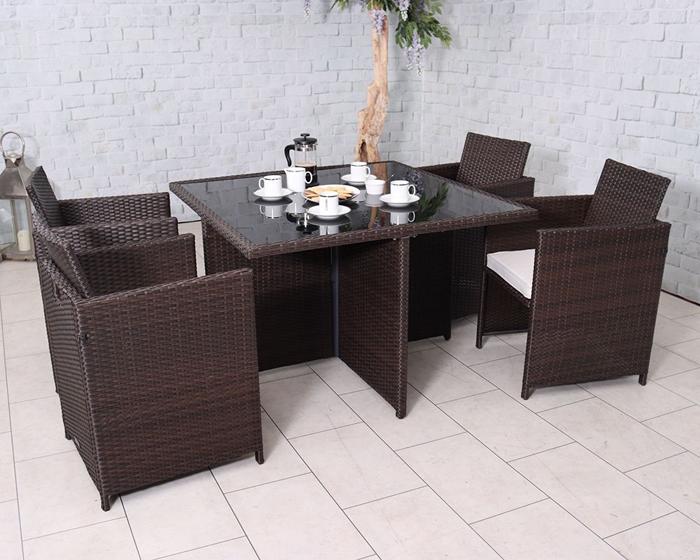 Nevada Brown 4 Seater Cube Set
