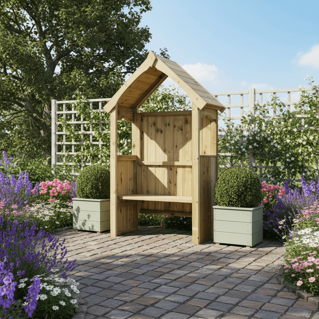 Poppy 2 Seater Chunky Wooden Arbour - Churnet Valley