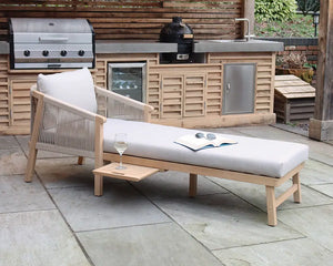 Roma Sunlounger with Left/Right Pullout Side Table