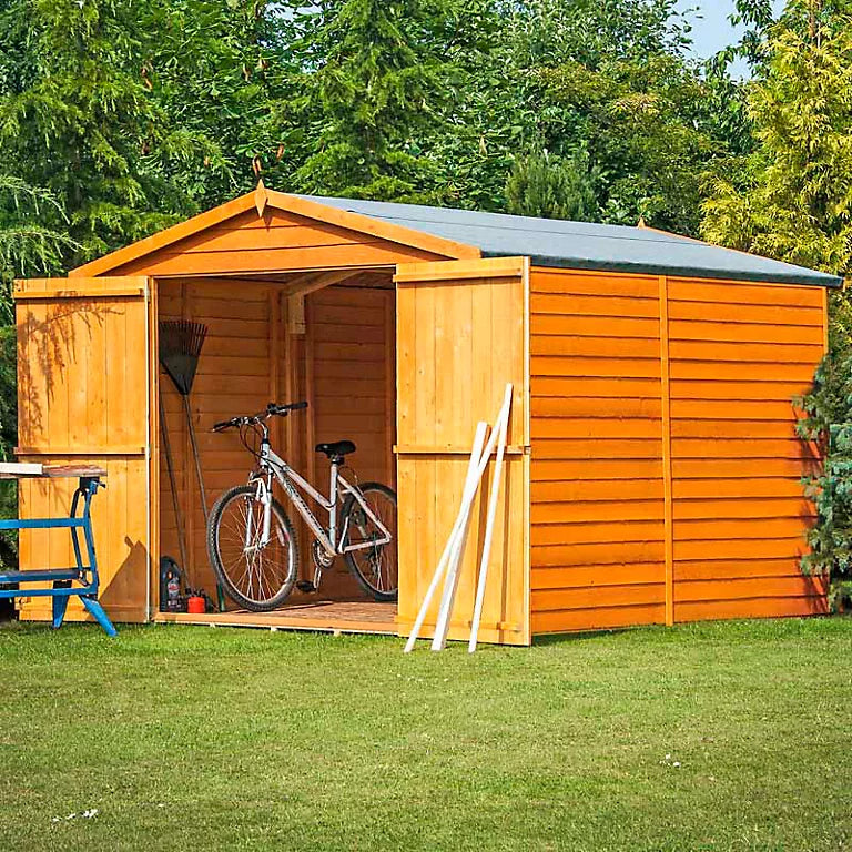 Shire 10x6 Dip Treated Overlap Garden Shed with Double Doors (No Windows)