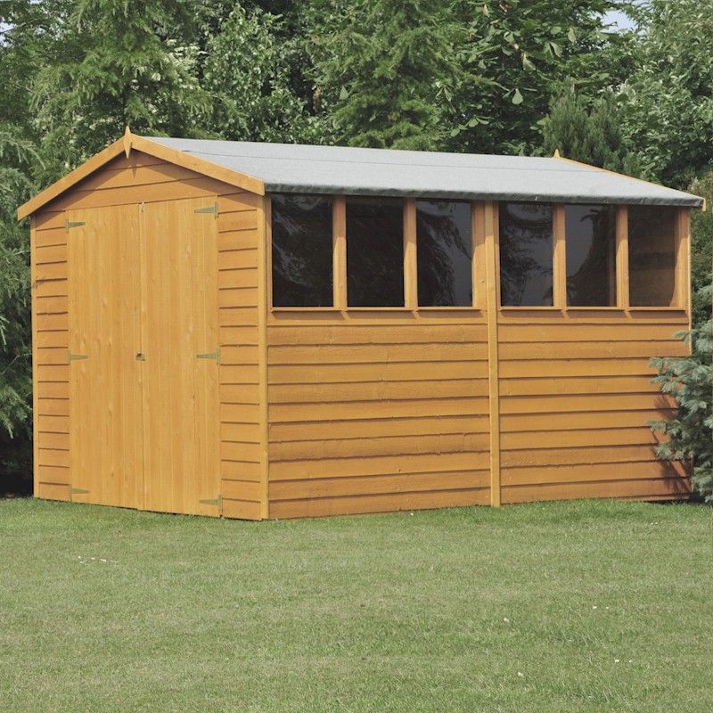 Shire 10x8 Dip Treated Overlap Garden Shed with Double Doors