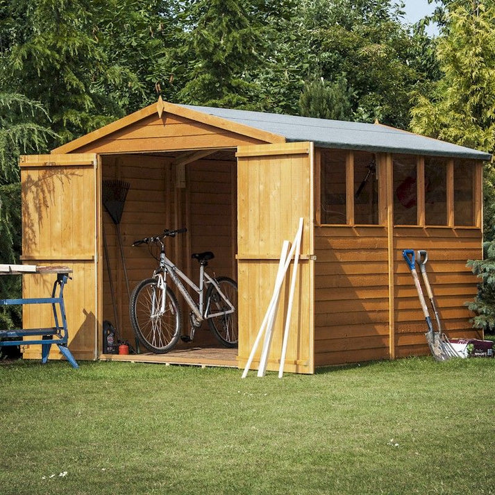Shire 12x8 Overlap Apex Garden Shed with Windows