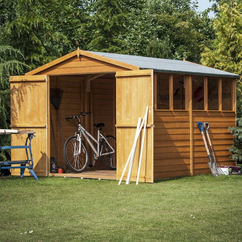 Shire 12x8 Overlap Apex Garden Shed with Windows