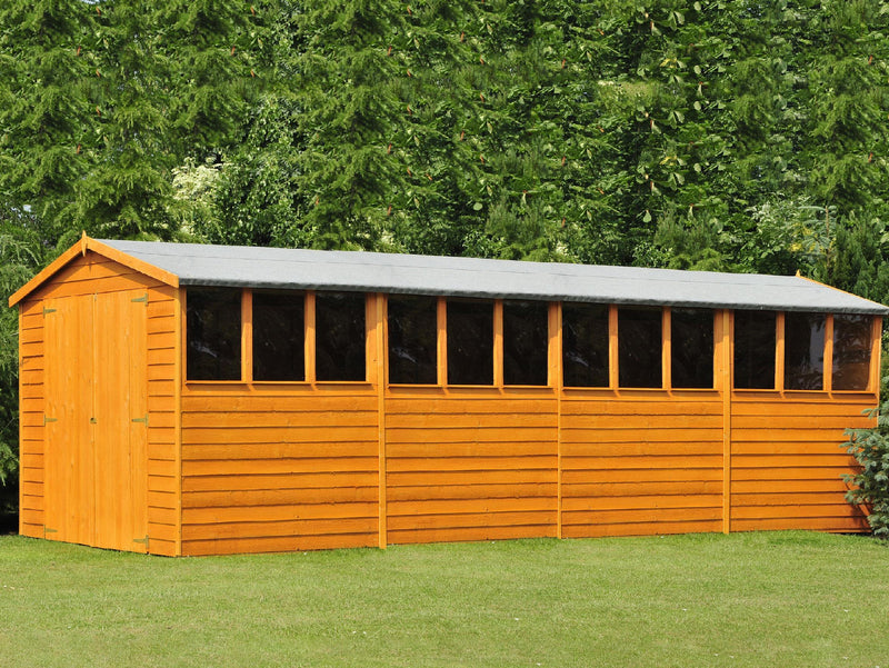 Shire 10x20 Dip Treated Overlap Garden Shed with Double Doors