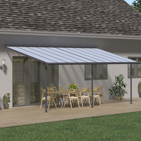 Sierra Aluminium 3m x 6.1m Grey Polycarbonate Patio Cover - Canopia By Palram