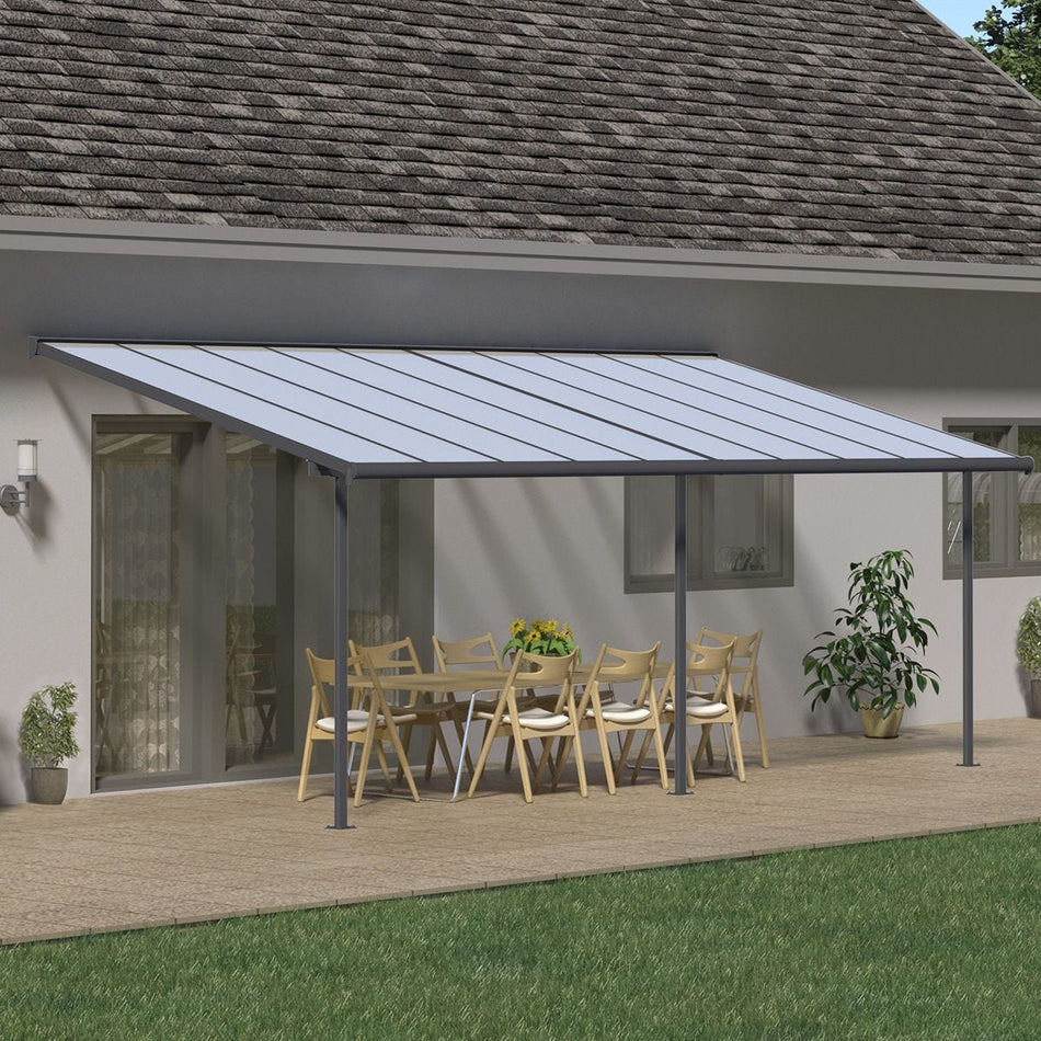 Sierra Aluminium 3m x 6.1m Grey Polycarbonate Patio Cover - Canopia By Palram