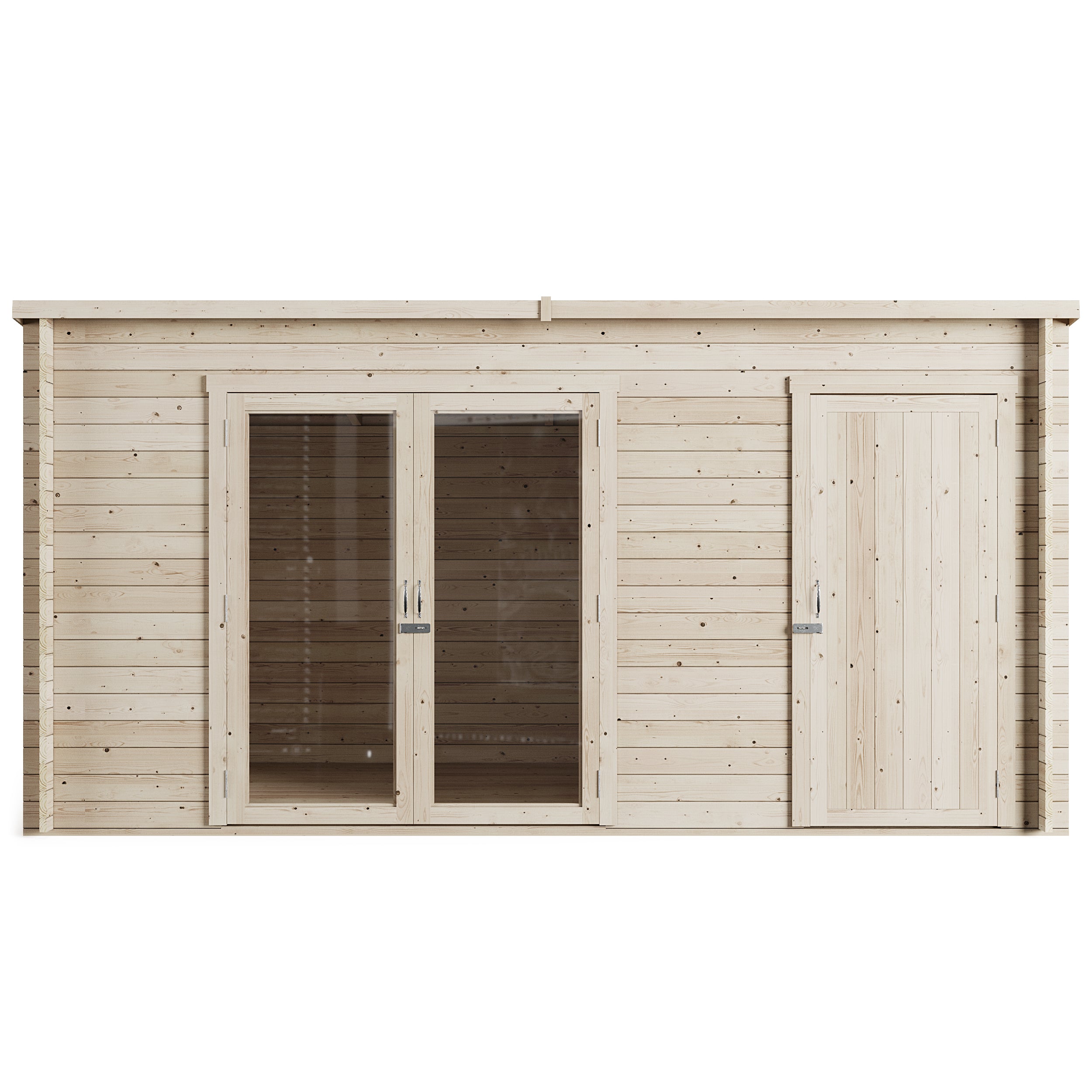 Store More Darton Pent Log Cabin Summerhouse with Side Store - Pressure Treated -14ft x 8ft