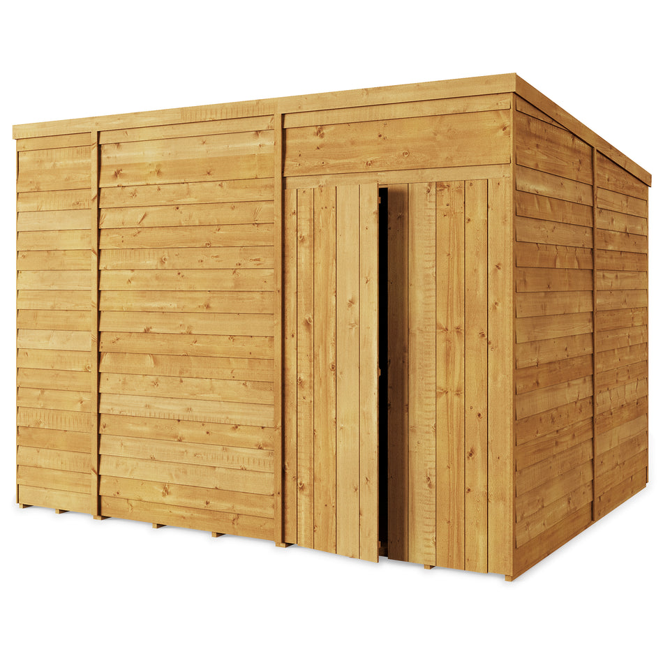 Store More 10x8 Overlap Pent Garden Shed with Double Doors (Windowless)