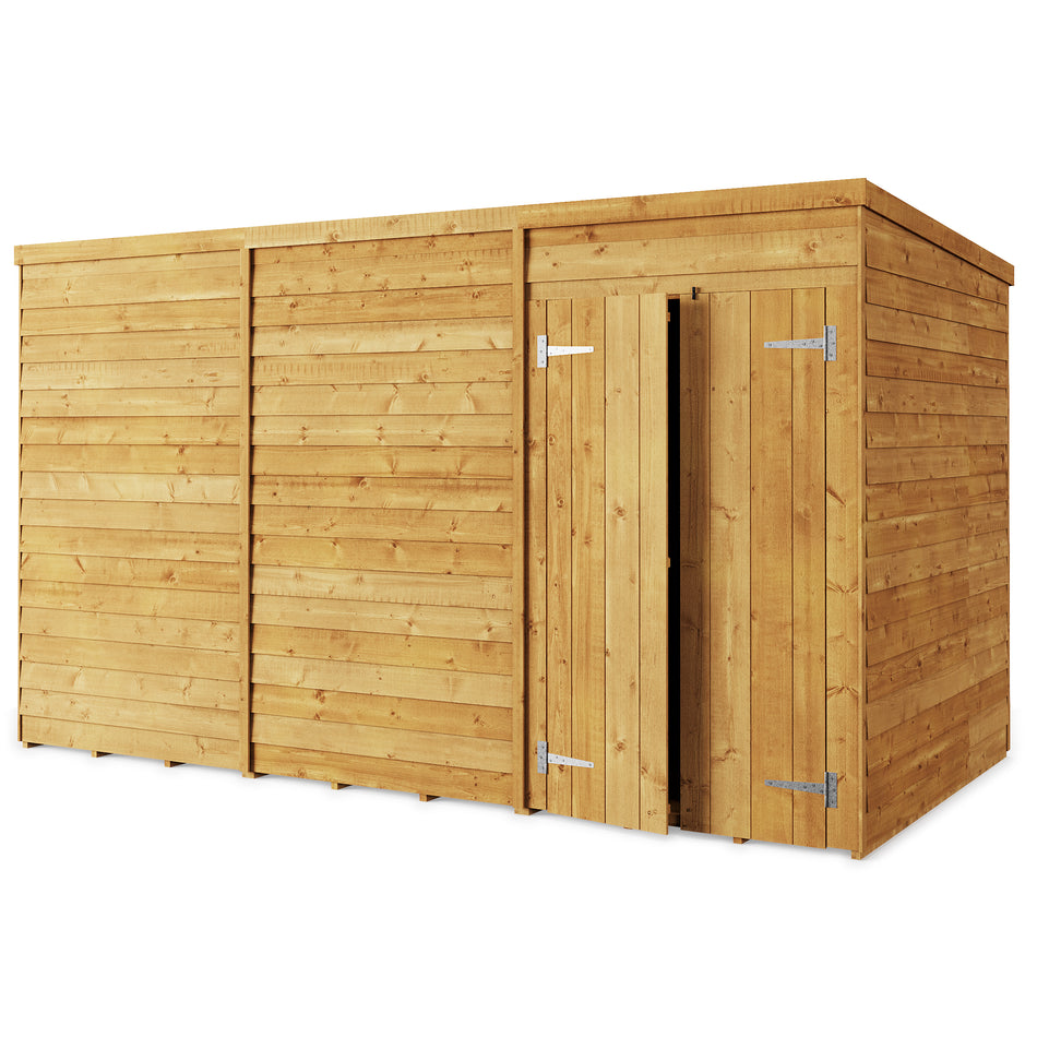 Store More 12x6 Overlap Pent Garden Shed with Double Doors (Windowless)