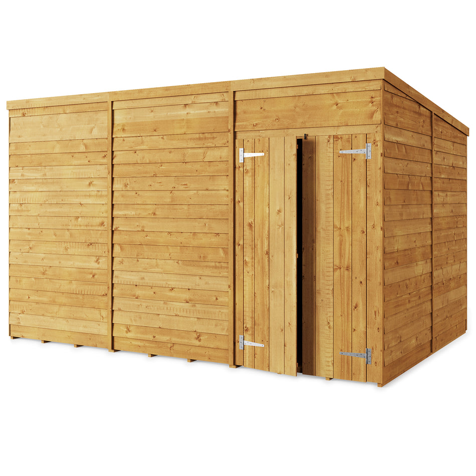 Store More 12x8 Overlap Pent Garden Shed Shed with Double Doors (Windowless)