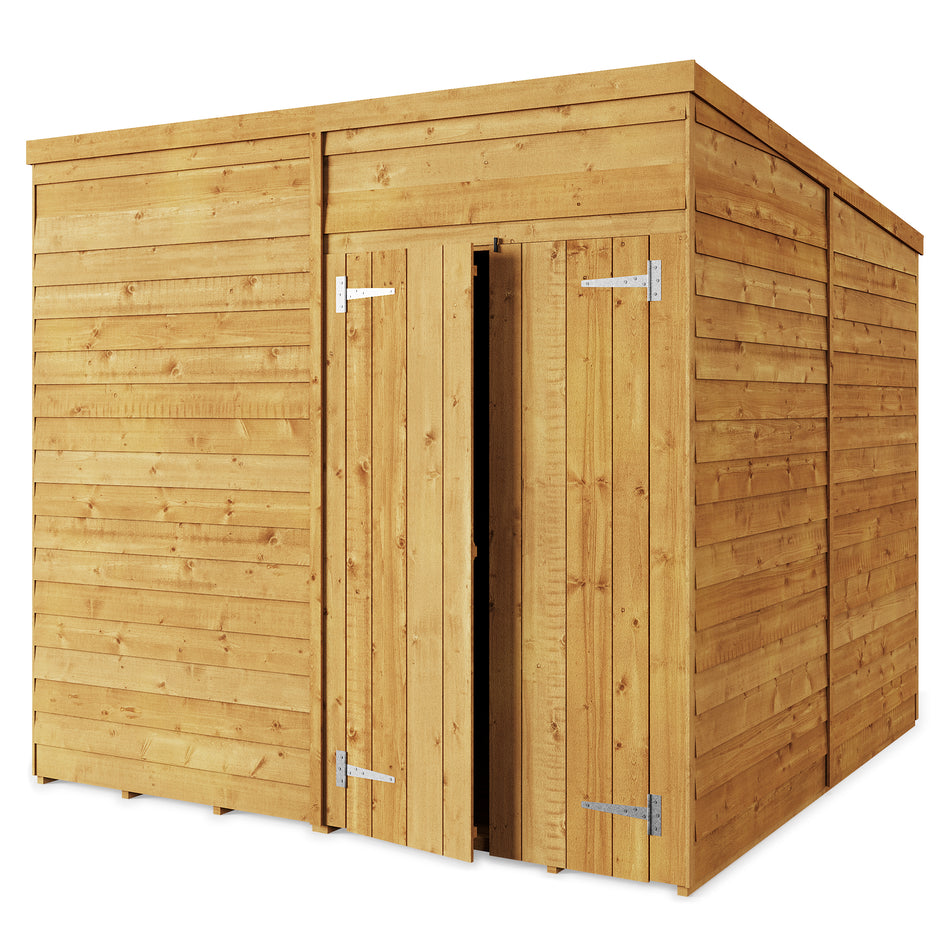Store More 8x8 Overlap Pent Garden Shed with Double Doors (Windowless)