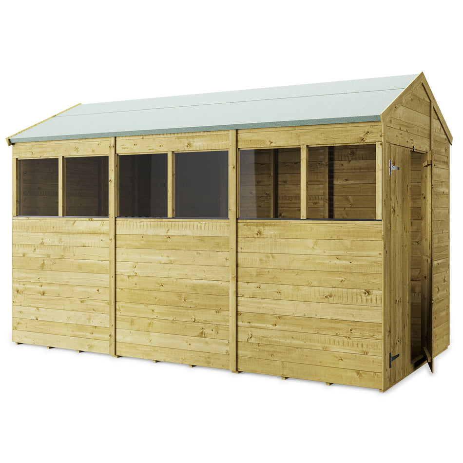 Store More 12x6 Tongue and Groove Apex Garden Shed with Double Doors & Windows