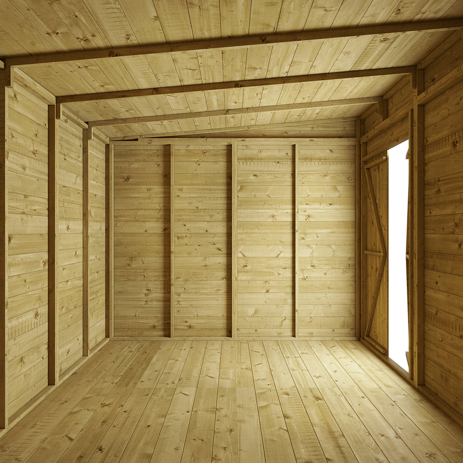 Store More 4x8 Small Tongue and Groove Pent Shed with Door (Windowless)