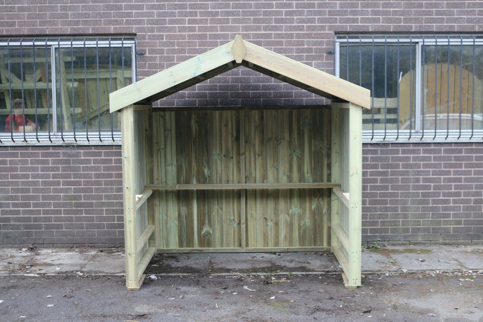 Large Chunky Wooden Smoking Shelter with Apex Roof - Churnet Valley