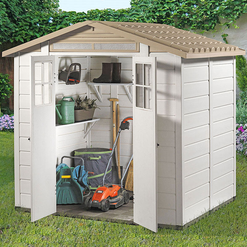Shire Tuscany EVO 200 7x5 Plastic Garden Shed with Double Door