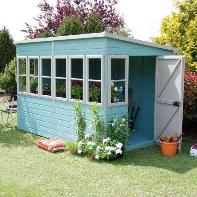 Shire 10x8 Sun Pent Shiplap Potting Shed