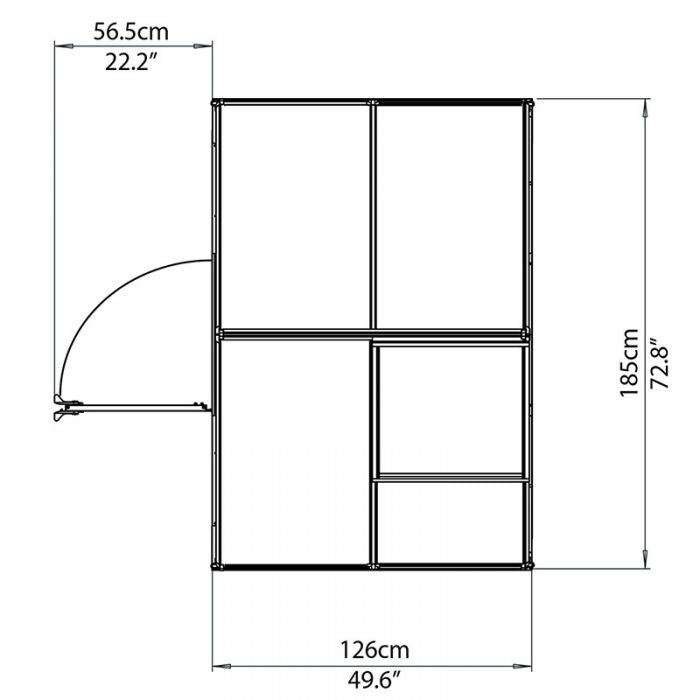 Canopia By Palram Hybrid 6x4 Silver Polycarbonate Greenhouse