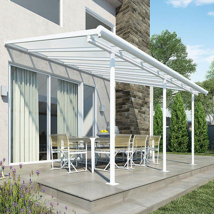 Sierra Aluminium 3m x 4.25m White Polycarbonate Patio Cover