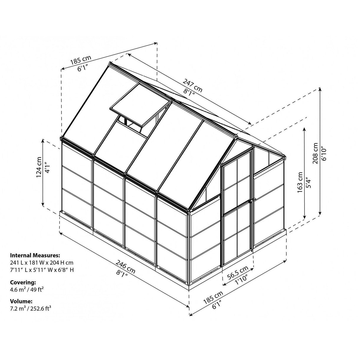 Canopia By Palram Hybrid 6x8 Grey Polycarbonate Greenhouse