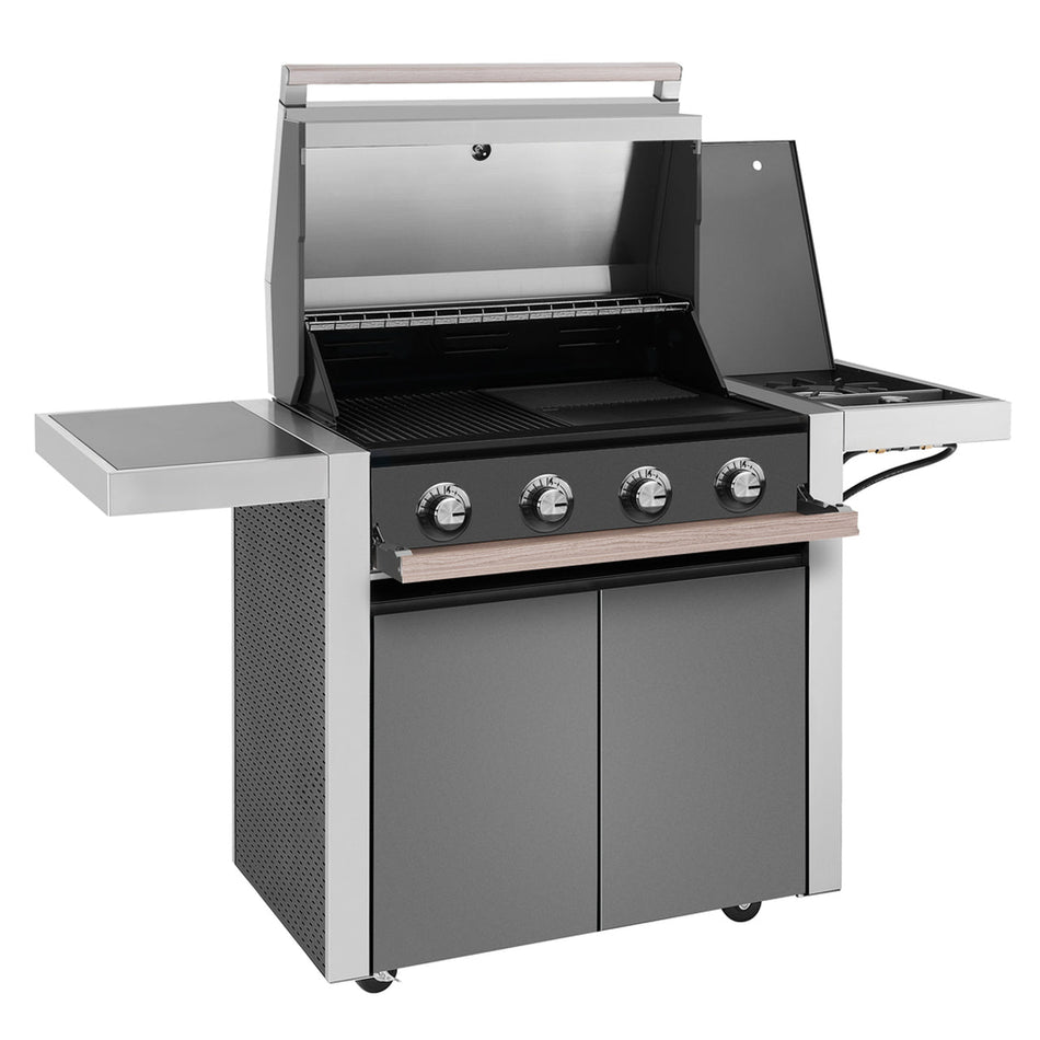 Beefeater 1500 Series 4 Burner Gas BBQ & Side Burner with Trolley