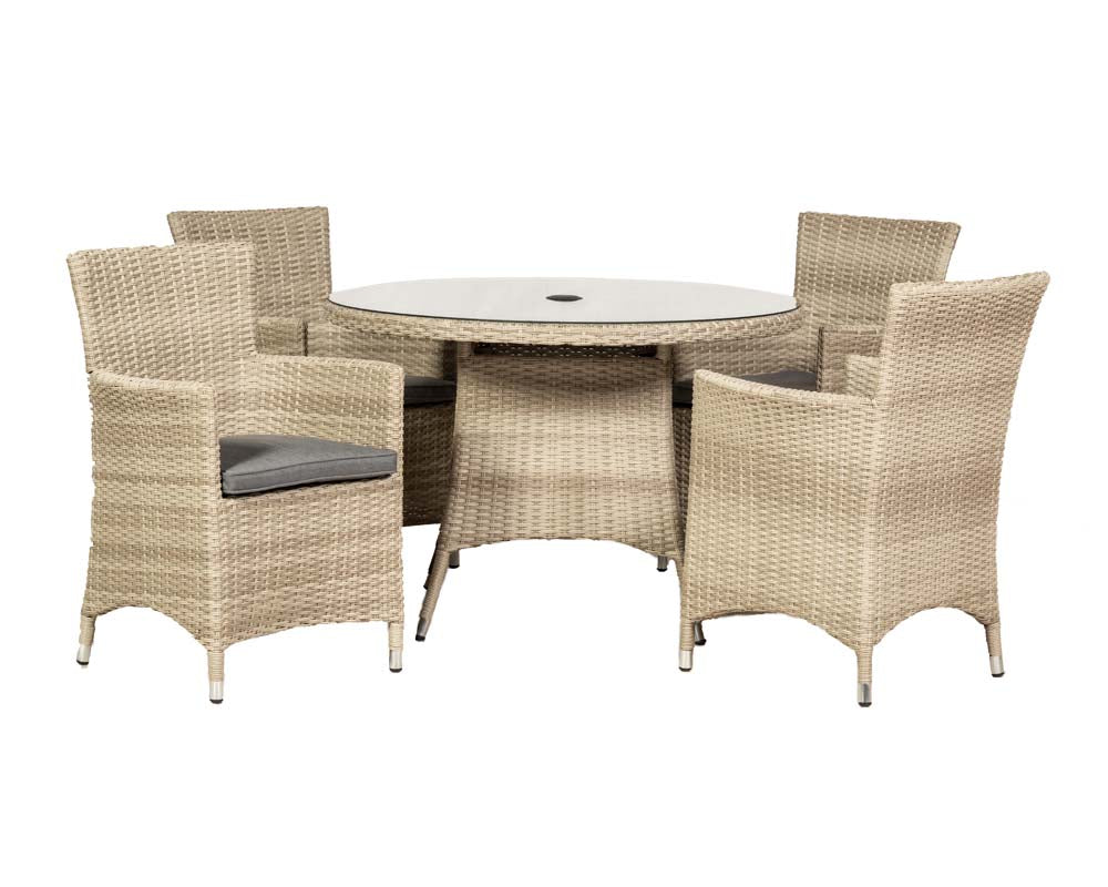 Royalcraft Lisbon 4 Seater Round Carver Dining Set