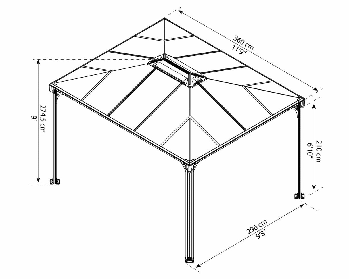 Palram Canopia Martinique 3600 Rectangular Gazebo