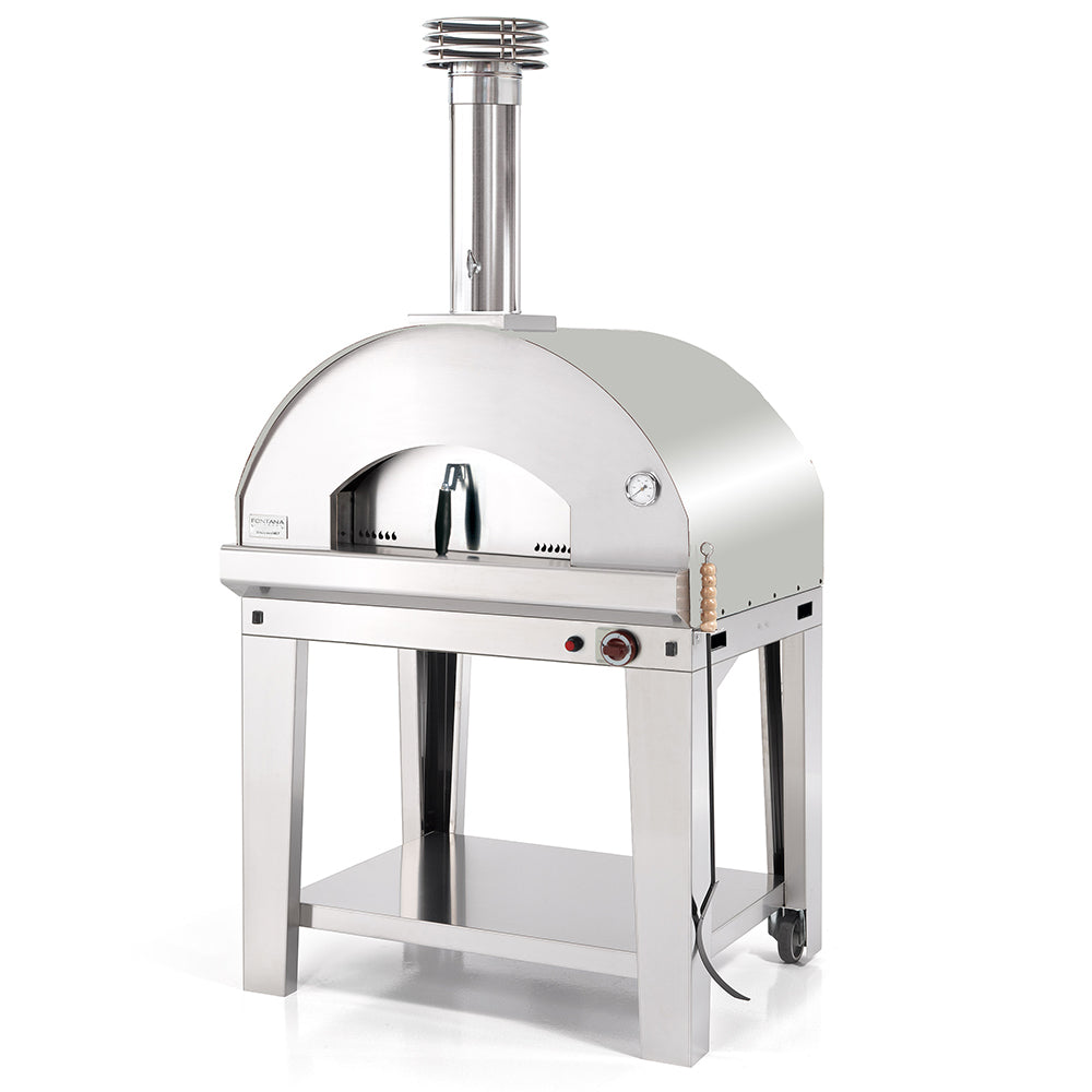 Fontana Mangiafuoco Gas Powered Pizza Oven Including Trolley - Stainless Steel