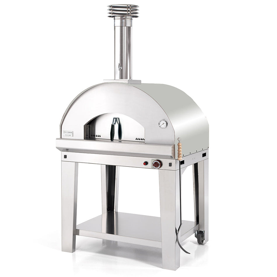 Fontana Mangiafuoco Gas Powered Pizza Oven Including Trolley - Stainless Steel