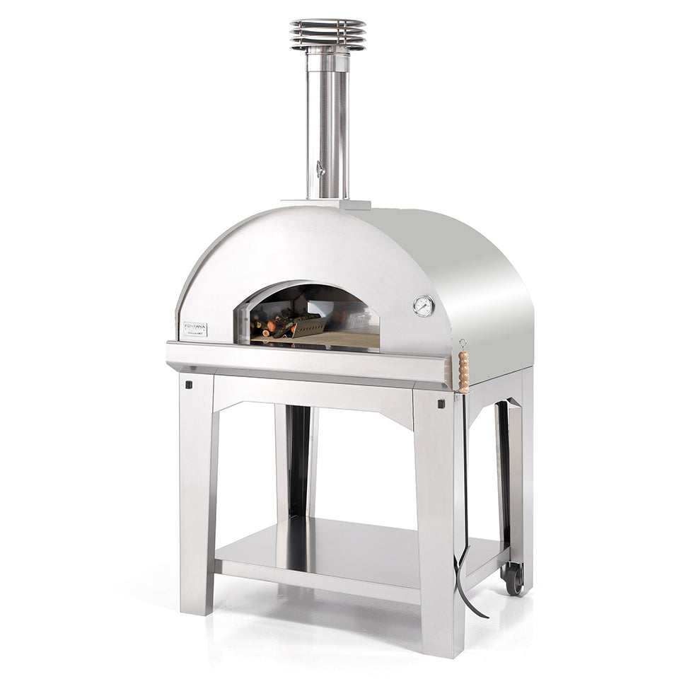 Fontana Mangiafuoco Wood Fired Pizza Oven Including Trolley - Stainless Steel 