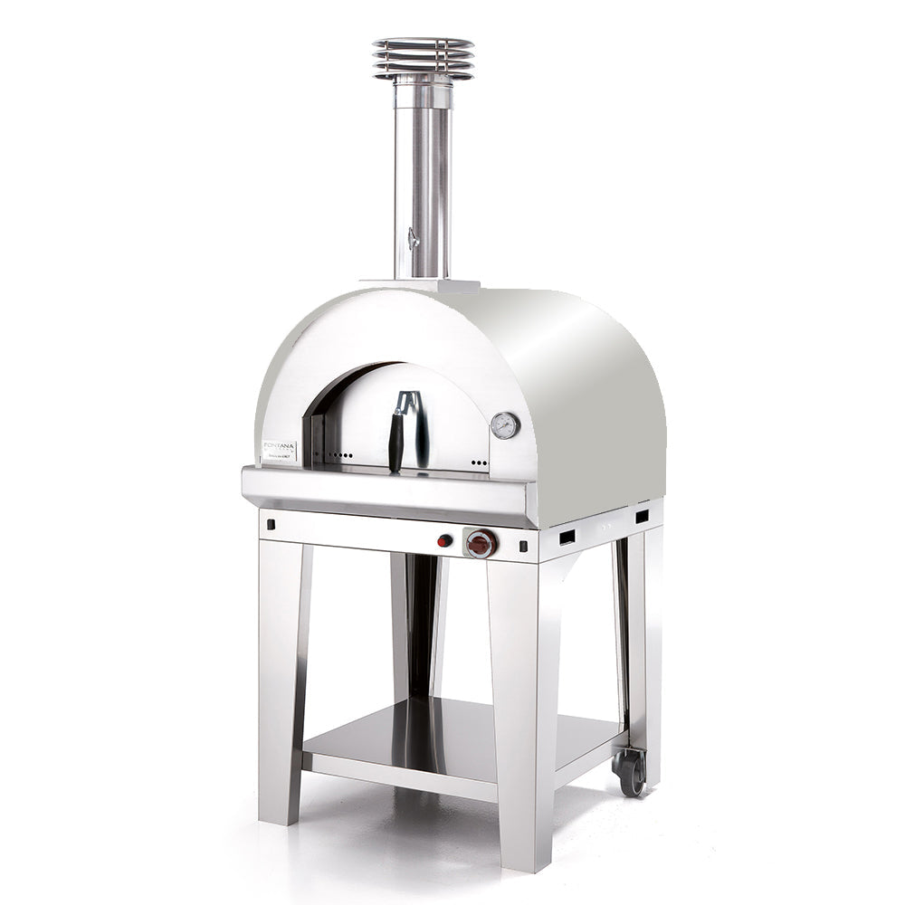 Fontana Margherita Gas Powered Pizza Oven Including Trolley - Stainless Steel