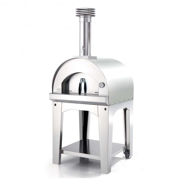 Fontana Margherita Wood Fired Pizza Oven Including Trolley - Stainless Steel