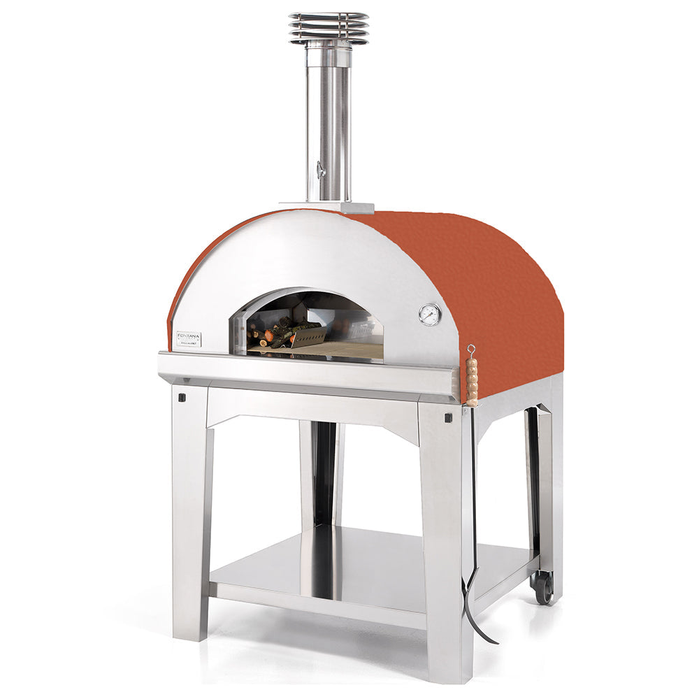 Fontana Marinara Wood Fired Pizza Oven Including Trolley - Rosso