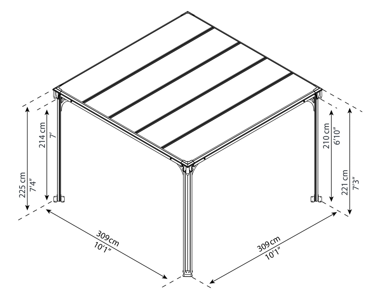 Palram-Canopia Milano 3000 Gazebo