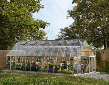 Balance Aluminium Frame 10ft x 24ft. Polycarbonate Greenhouse Kit - Silver - Canopia by Palram