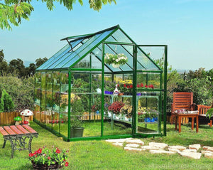 Hybrid Aluminium Frame 6ft x 10ft Green Polycarbonate Greenhouse - Canopia by Palram