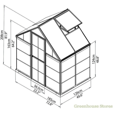 Palram Canopia Mythos Green 6 x 4 ft Greenhouse