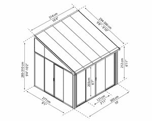 Canopia By Palram Sanremo 3m x 3.05m Grey Veranda