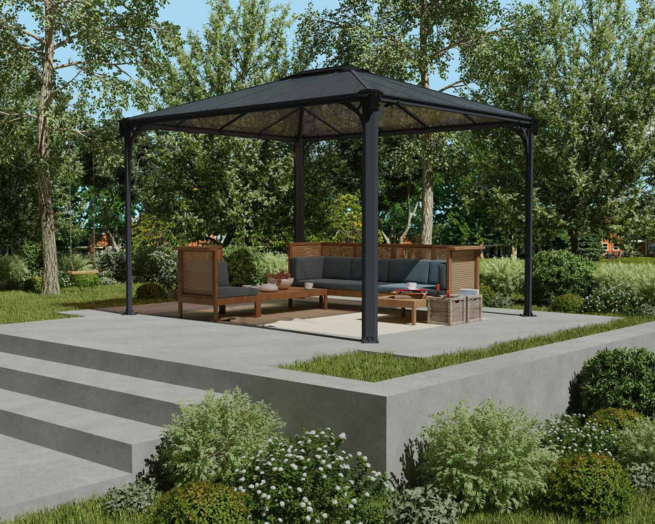 Martinique 3600 Rectangular Aluminium Grey Gazebo & Pergola - Canopia by Palram