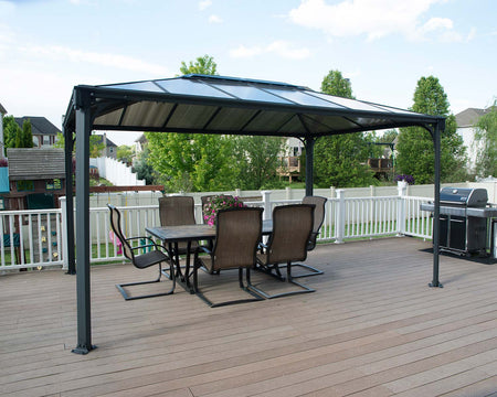Martinique 4300 Rectangular Aluminium Grey Gazebo & Pergola - Canopia by Palram