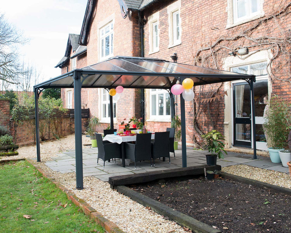 Martinique 5000 Rectangular Aluminium Grey Gazebo & Pergola - Canopia by Palram