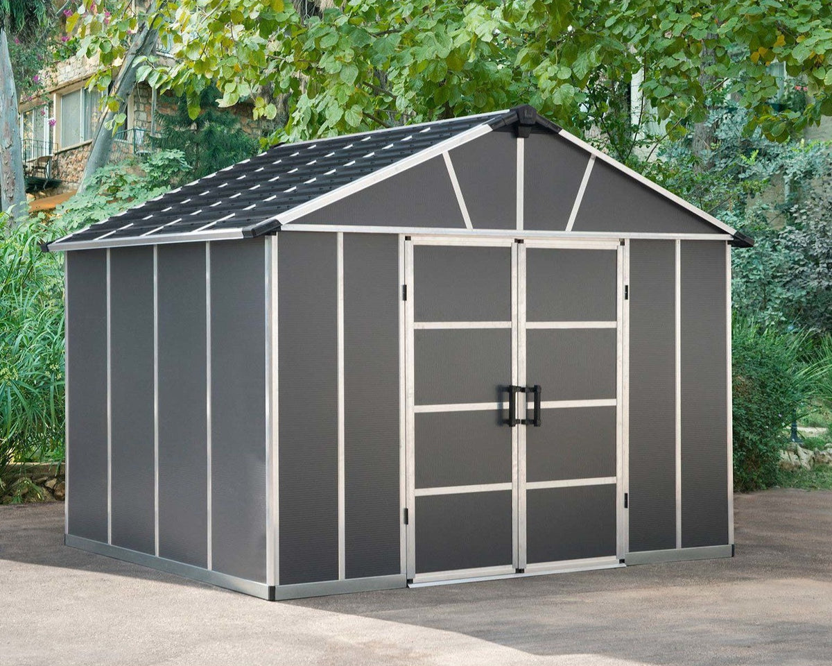 Yukon 11 x 9 Dark Grey Plastic Garden Apex Shed - Canopia by Palram