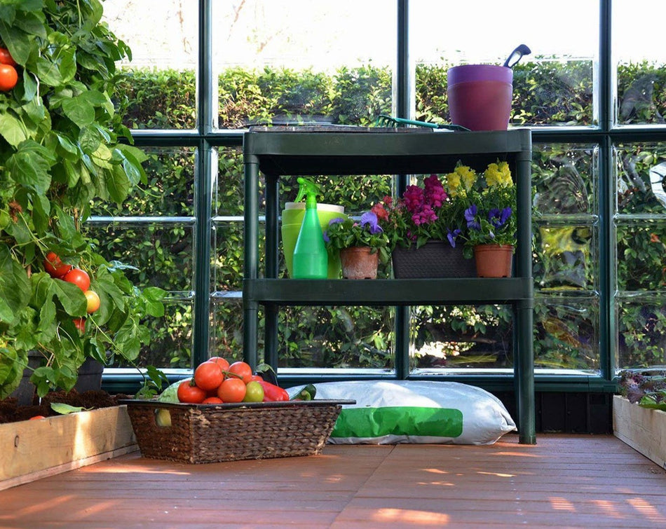 Rion 2 Tier Staging Greenhouse Bench in Green - Canopia By Palram