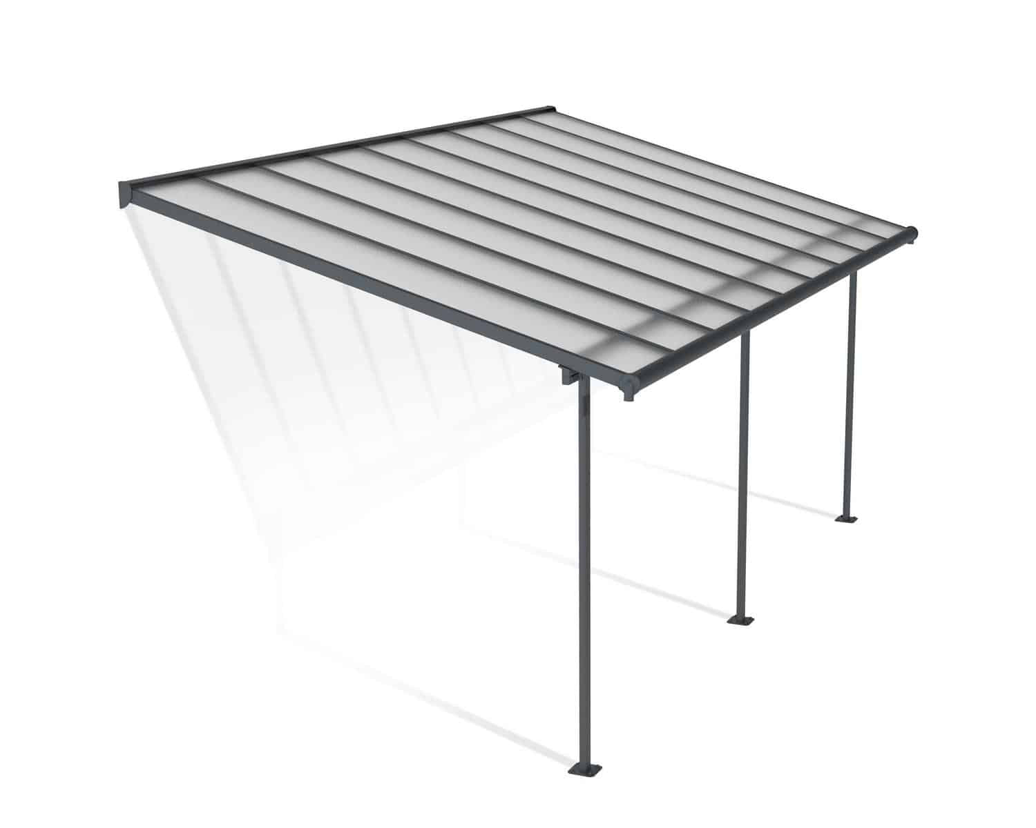 Canopia By Palram Sierra Patio Cover 3 x 7.3m Grey Clear