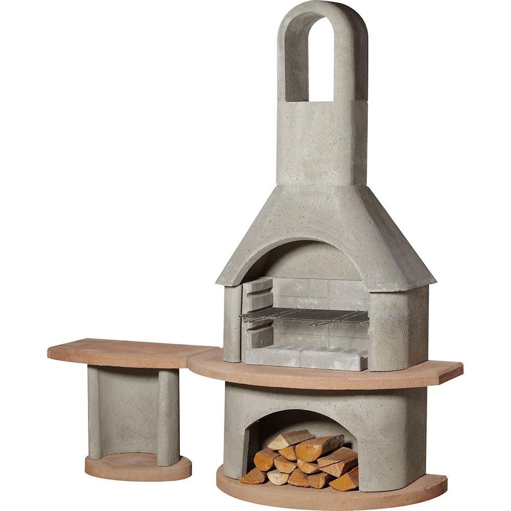 Buschbeck Carmen Masonry Wood Fired BBQ with Side Table